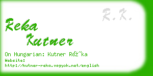 reka kutner business card